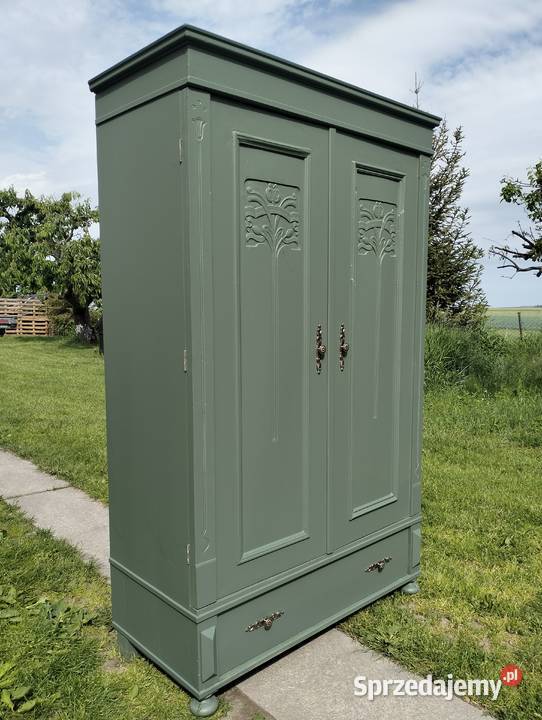 szafa zielona antyczna zabytkowa stylowa 118cm Lubrza