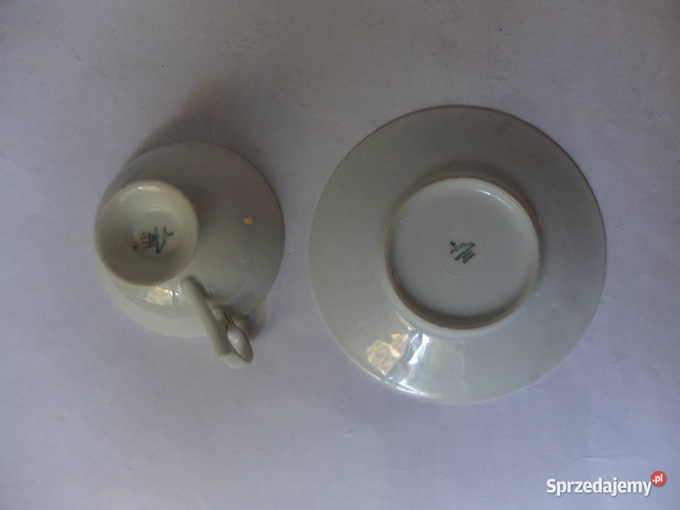 Stara filiżanka z podstawkiem HertelJacob Rehau Porcelana i szkło