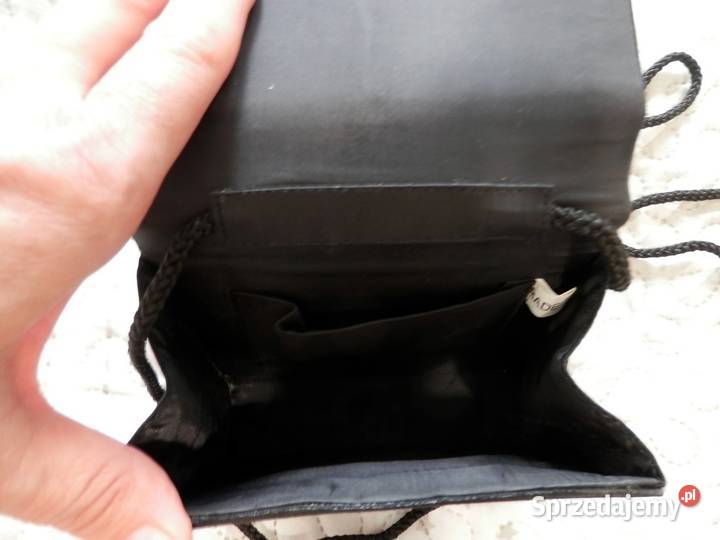 Torebka Kopertówka Wieczorowa Imprezowa Czarna Łomża