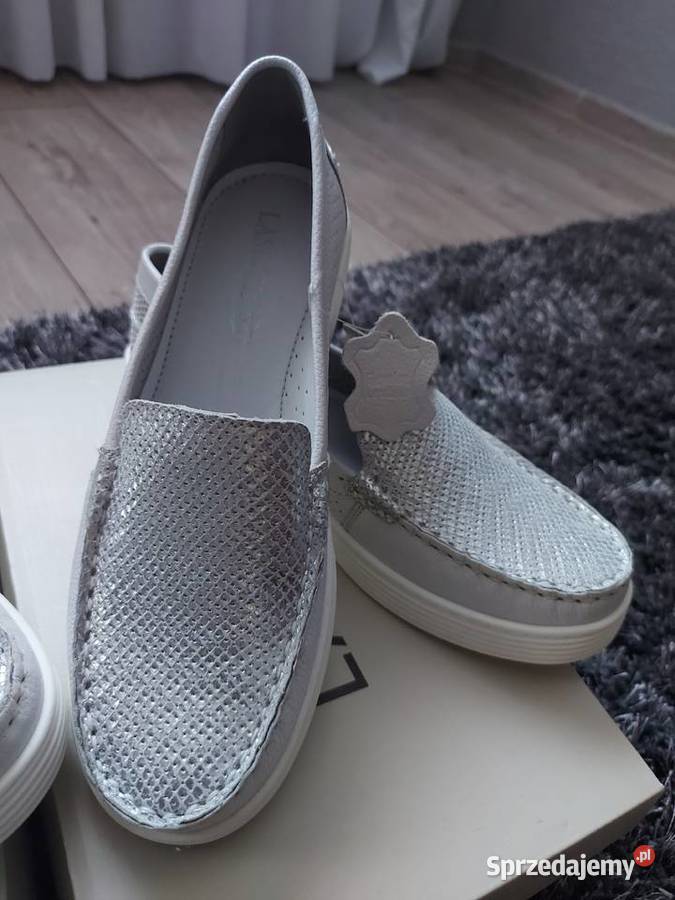 Nowe 2 pary buty półbuty baleriny mokasyny skóra