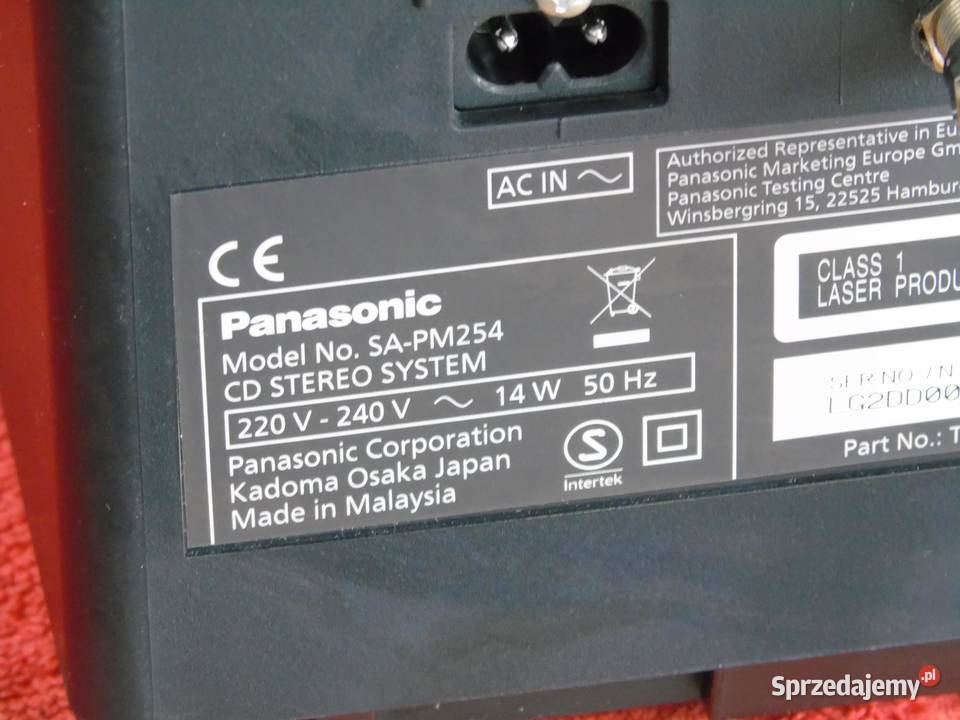 Wieża Panasonic SAPM254 radio RDS USB mp3 BT CD Wieże i miniwieże Jasło