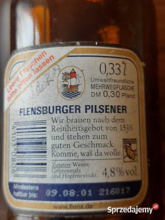 Butelka konekcjonerska niemieckim piwie Morąg