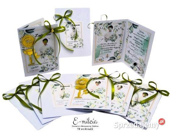 Zaproszenia 3D I Komunia Św spersonalizowane i z lubuskie Zielona Góra