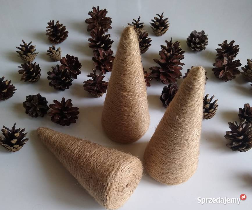Stożek Styropianowy Ozdoba Juta Handmade 3 Gdańsk sprzedam