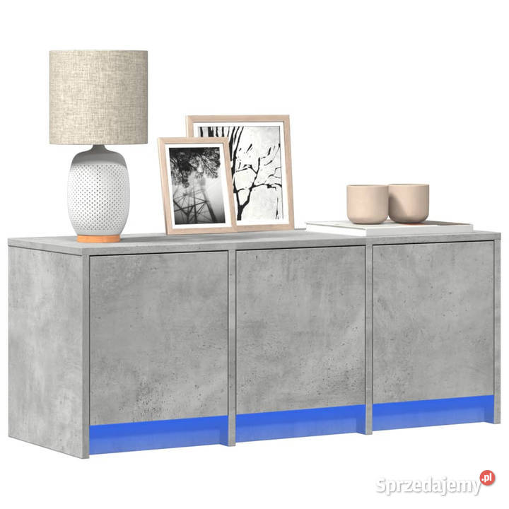 Szafka TV z LED szarość betonu 97x34x40 WM852239 mazowieckie Warszawa sprzedam