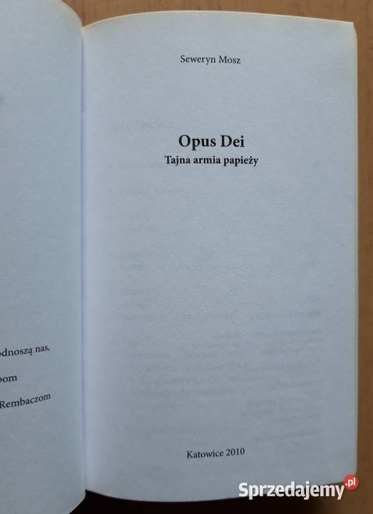 Opus Dei Tajna armia papieży Seweryn Mosz twarda Suwałki