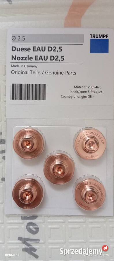 TRUMPF dysze EAU 25 Produkcja Legnica