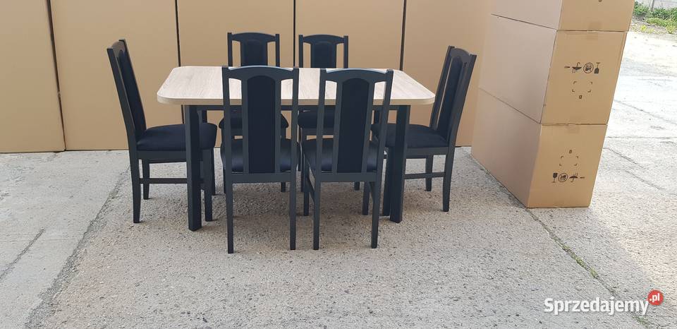 Nowe: Stół rozkładany + 6 krzeseł,  35 kolorów ,transport PL