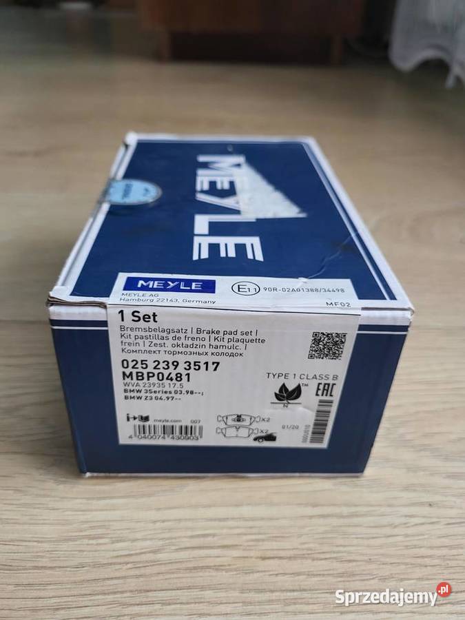 BMW E90 Zestaw klocków hamulcowych Meyle 025 239 Libiąż