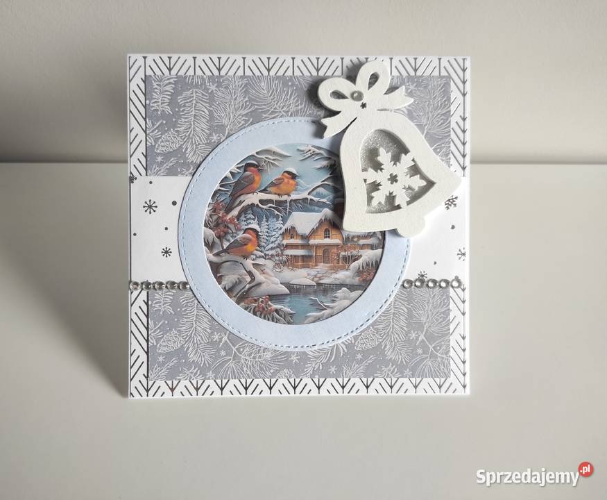 Kartka bożonarodzeniowa ręcznie robiona zimowa