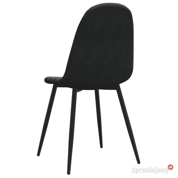 Krzesła stołowe 6 czarne obite aksamitem Warszawa