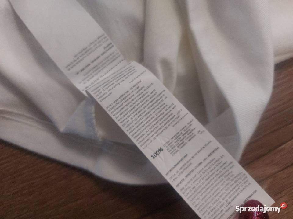 Tshirt bawełniany że złotym zdobieniem marki biały Kobyłka