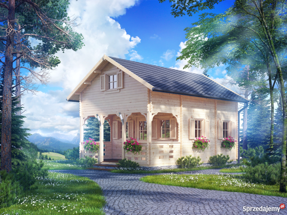 DREWNIANY DOMEK LETNISKOWY JAN 55 10 M2 Mrągowo sprzedam