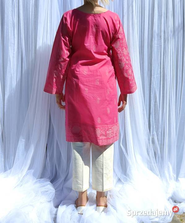 Tunika orientalna S 36 M 38 różowa czarna chusta zachodniopomorskie sprzedam