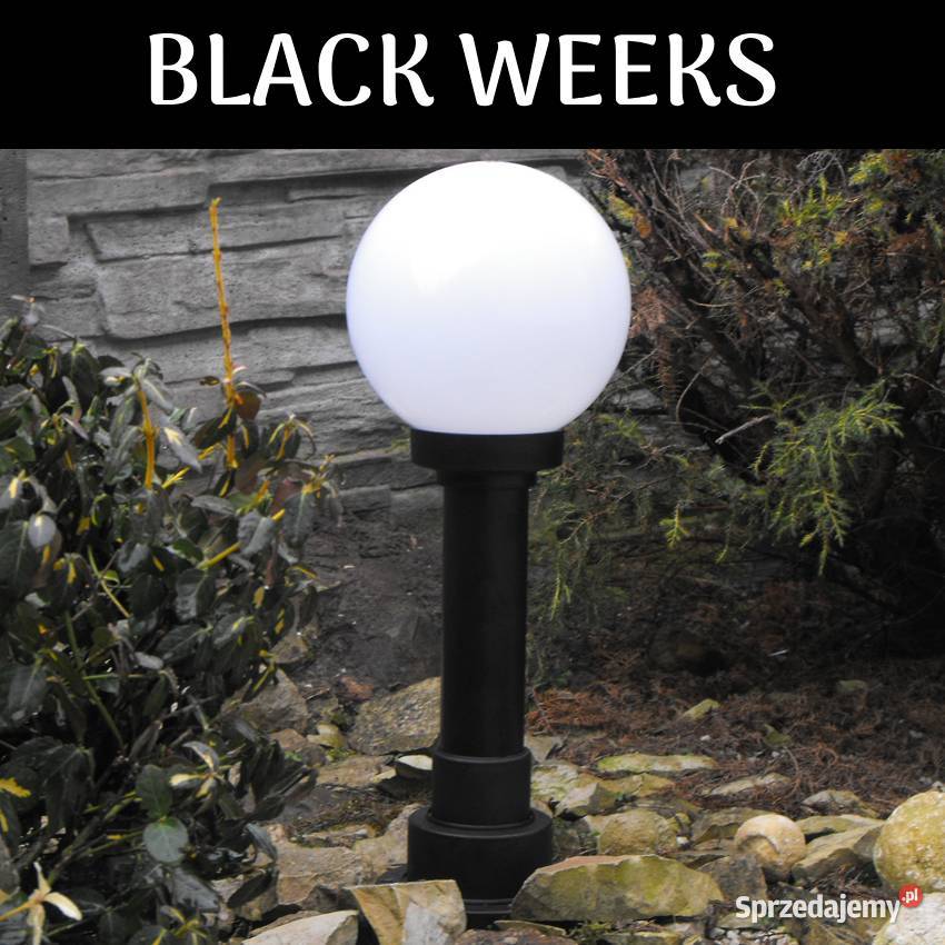 Komplet Lamp ogrodowych Mleczne Kule wysokość 57 Siedlec