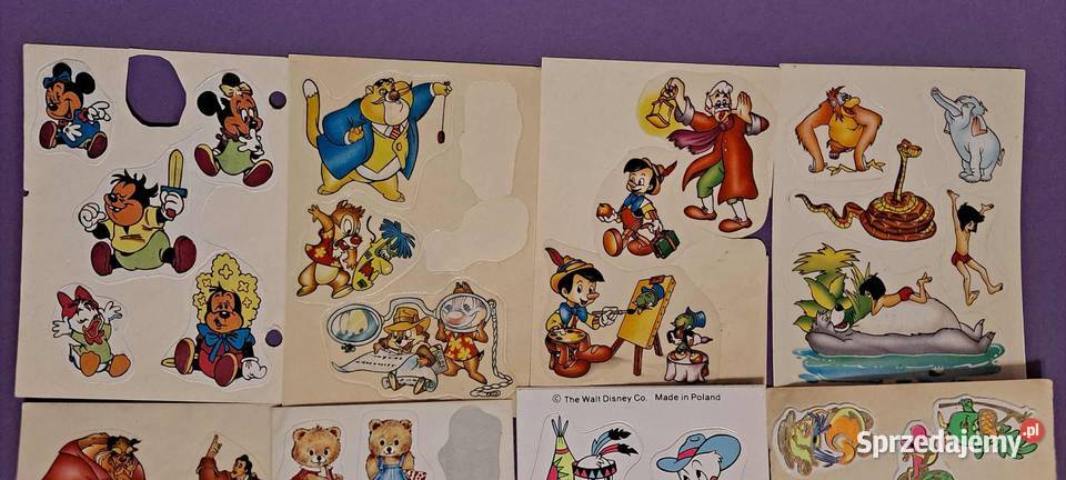 Kaczor Donald Mickey Pinokio NAKLEJKI vintage