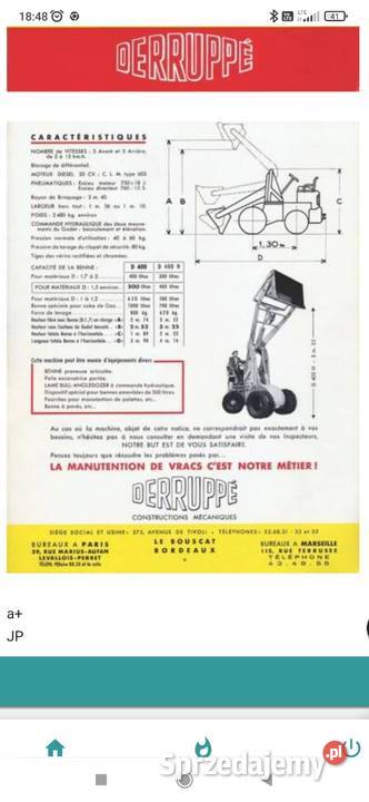 Ładowarka Derruppe 400 wózek widłowy zabytek