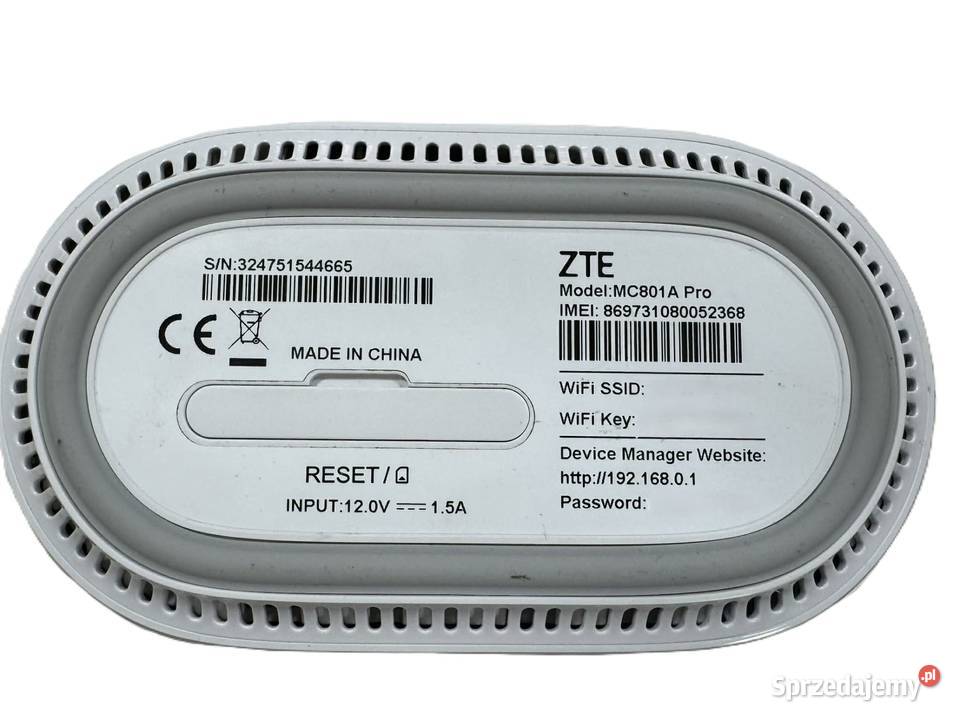 Router WiFi ZTE MC801A PRO 5G warmińsko-mazurskie Elbląg