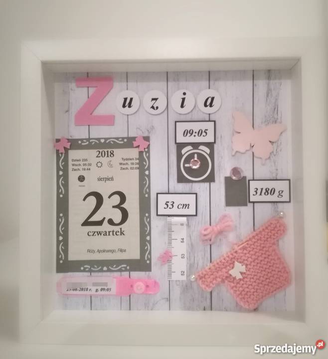 Metryczka Prezent na urodziny narodziny chrzest łódzkie