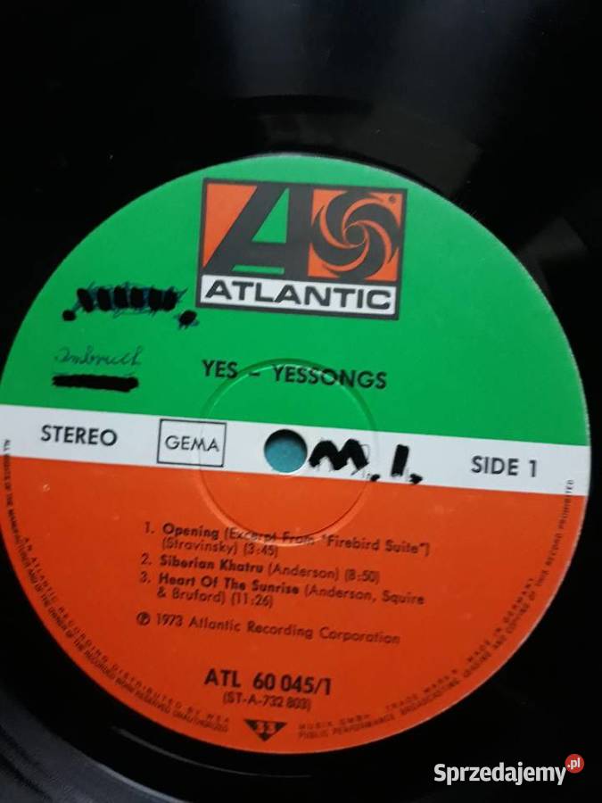 YES Yessong LIVE 3 LP 1973 płyta winylowa Rzeszów sprzedam