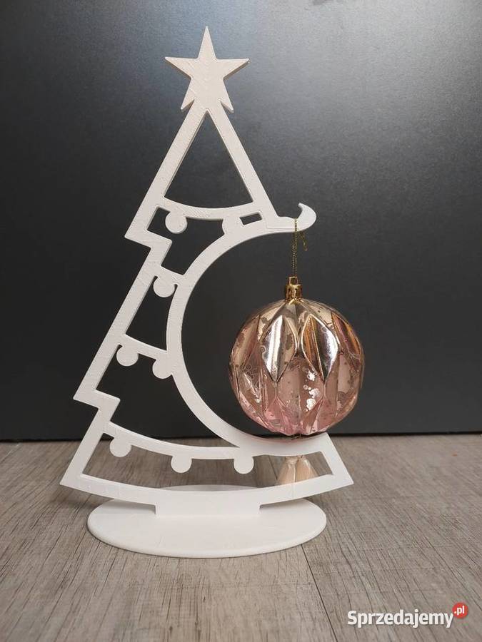 Stojak świąteczny na dużą bombkę biały Kęty