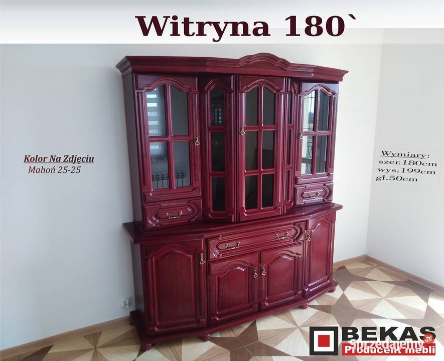 a Śliczna Kasyczna Witryna 180 Dąb Rustikal 179cm Krosno