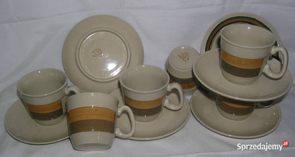 filiżanki vintage Pruszków w paskiD35 Bartków sprzedam