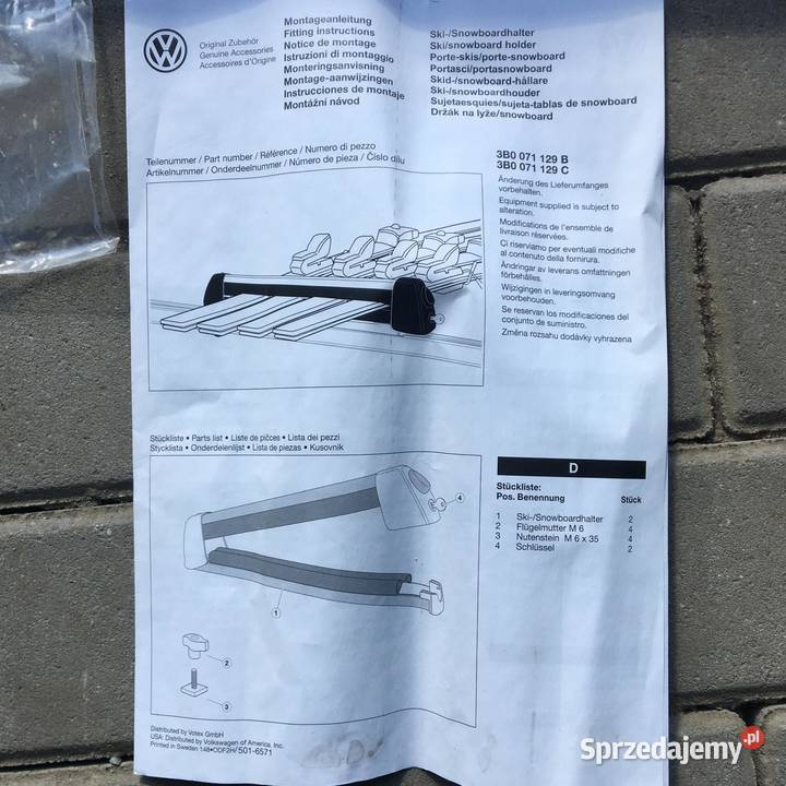 Uchwyt na narty 4 pary 2 deski snowboard Wschowa