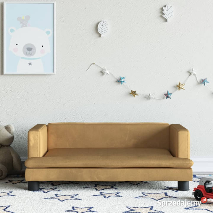 Sofa dzieci brązowa 80x45x30 aksamit WM3196310 Warszawa