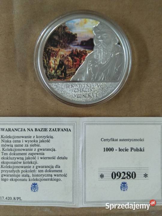 63 Medal okolicznościowy chrzest Mieszka 1 Chrząstawa Mała