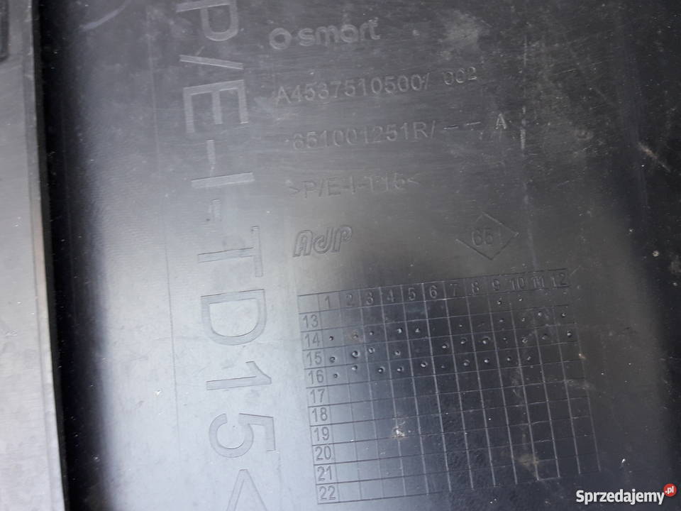 SMART FORTWO 453 MASKA POKRYWA SILNIKA Bieleń