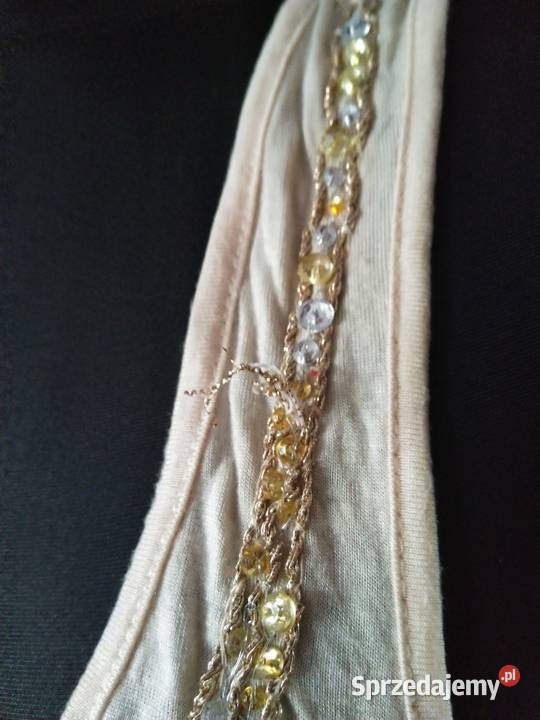 Letnia beżowa kremowa bluzka tunika asymetryczna Krosno