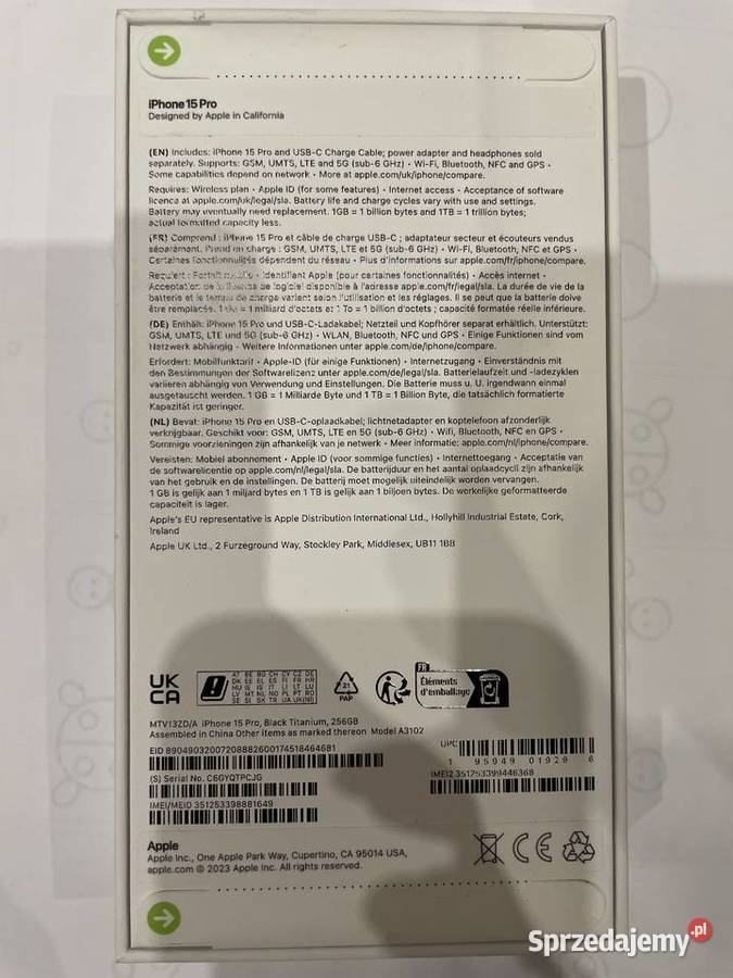 Iphone 15 Pro Black Titanium 256 GB Okazja Kraków