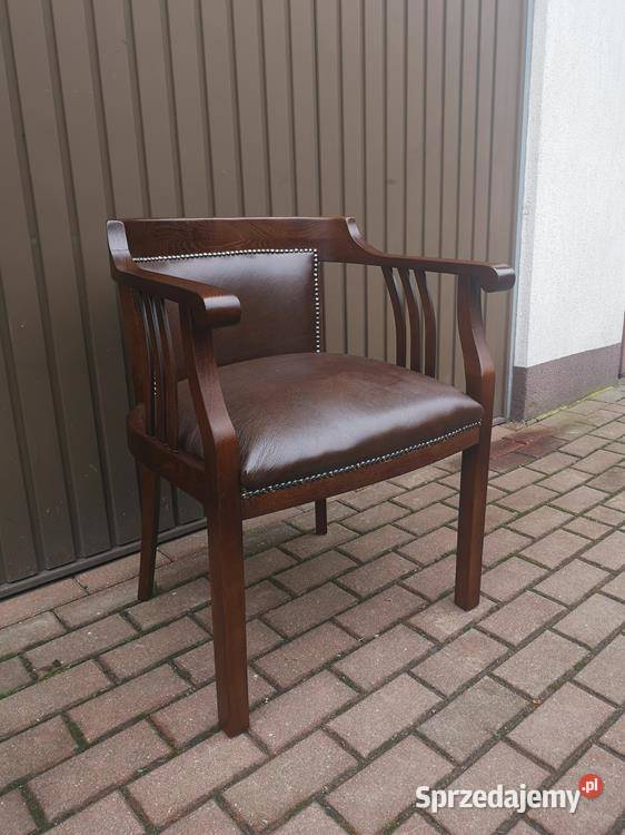 Stary Fotel Krzesło Dębowe Gabinetowe Antyk Swarzędz