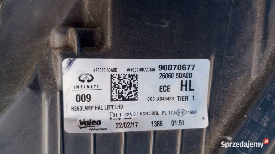 LAMPA REFLEKTOR LEWY PRZÓD EU LED ORYGINAŁ Lampy przednie Nowy Tomyśl