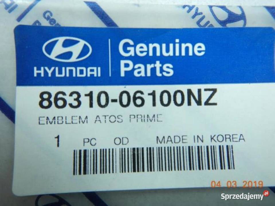 ZNACZEK EMBLEMAT NAPIS HYUNDAI ATOS PRIME