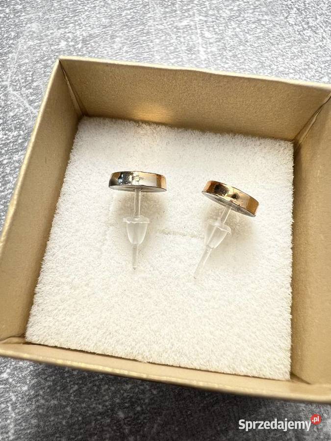 Kolczyki złote z diamentem koło koła kółka kółko Jasło