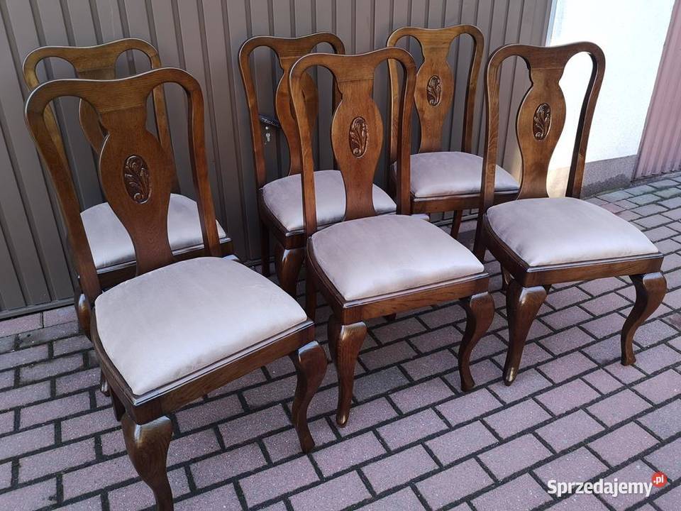 Krzesła Dębowe Stare Antyk Komplet 6 Sztuk W Meble Swarzędz