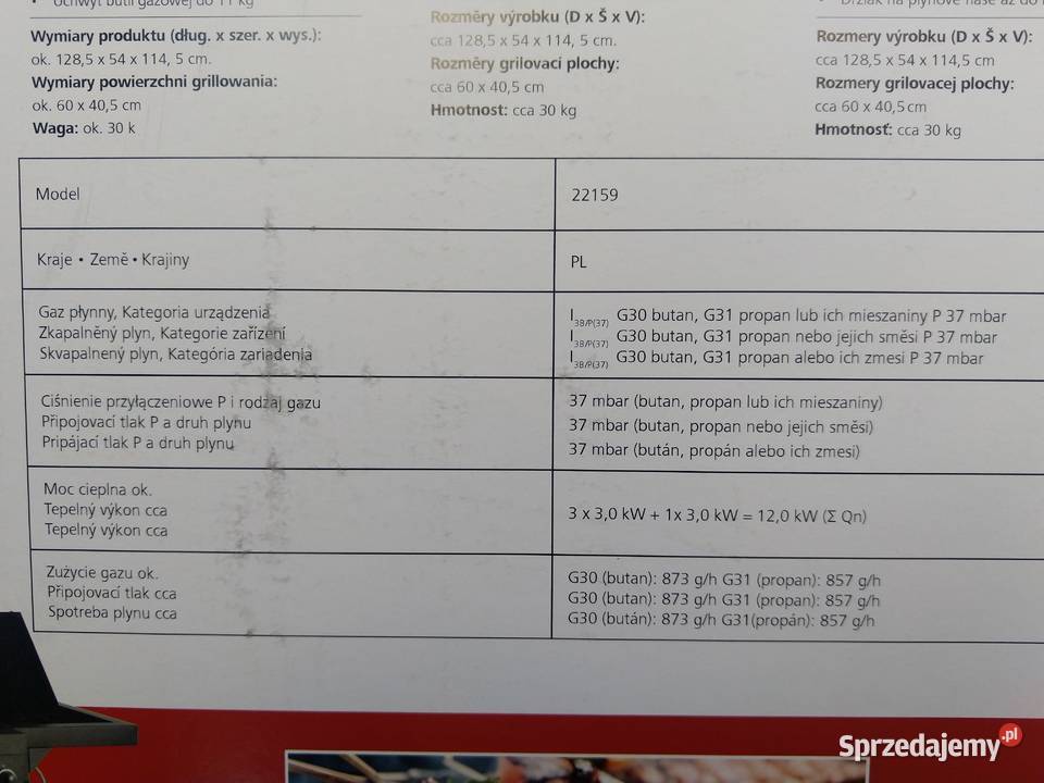 NAJTANIEJ Grill Gazowy 11 Na Kółkach z Szafką 12 śląskie Zabrze