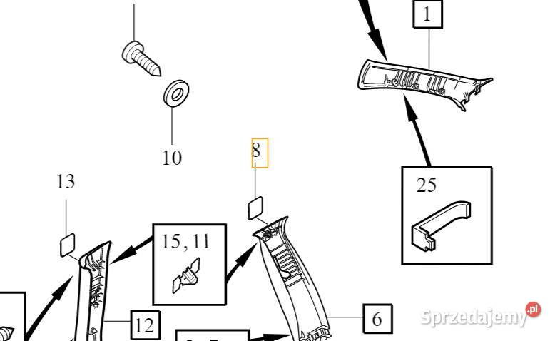 VOLVO S40 V50 prawa zaslepka airbag czarna Gadgety motoryzacyjne dolnośląskie Bielany Wrocławskie