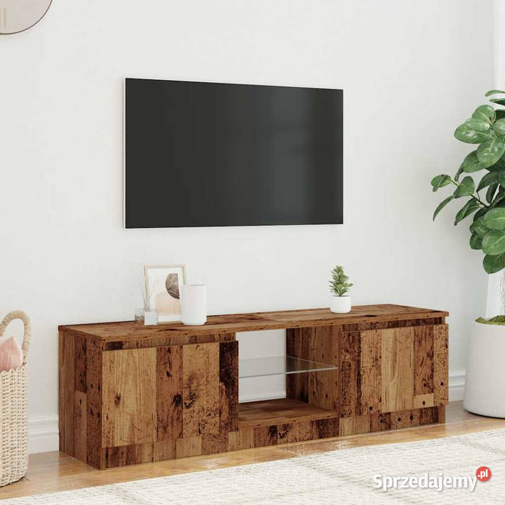 Szafka pod TV z oświetleniem LED stare drewno Warszawa