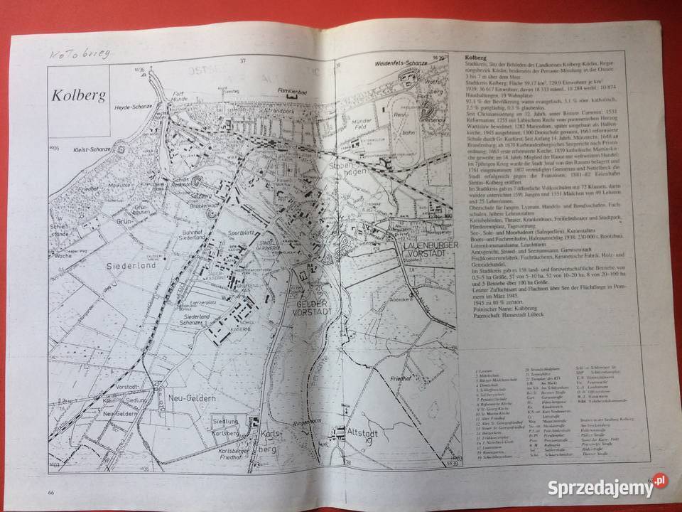 441 Niemiecki Plan Kołobrzegu zachodniopomorskie Szczecin