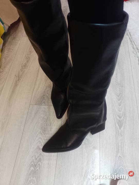 4142 Czarne Mega wygodne kozaki kowbojki małopolskie Kraków sprzedam