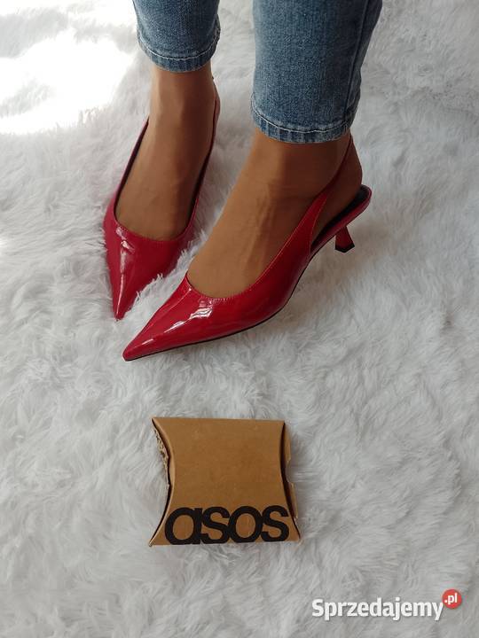 39 ASOS Design Czerwone czółenka z odkrytą piętą Kraków