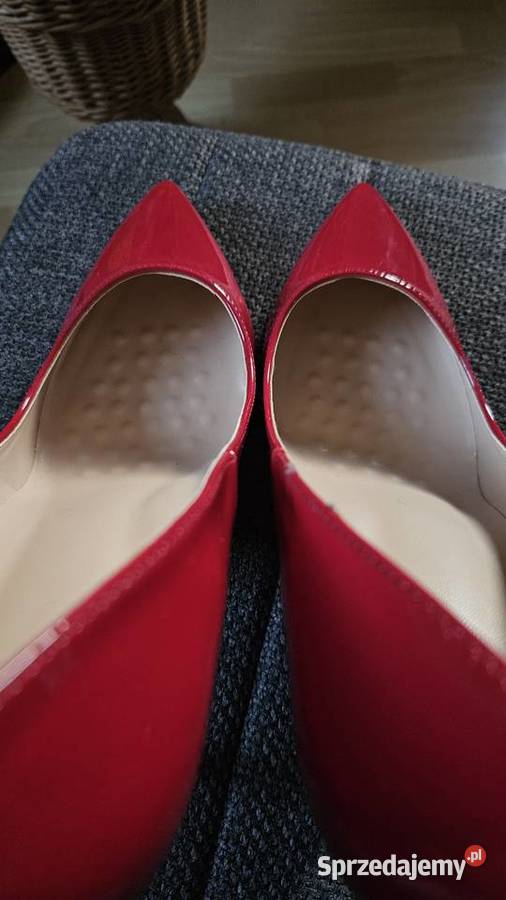 Szpilki 43 czerwone wysokie lakierki nowe Szczecin sprzedam
