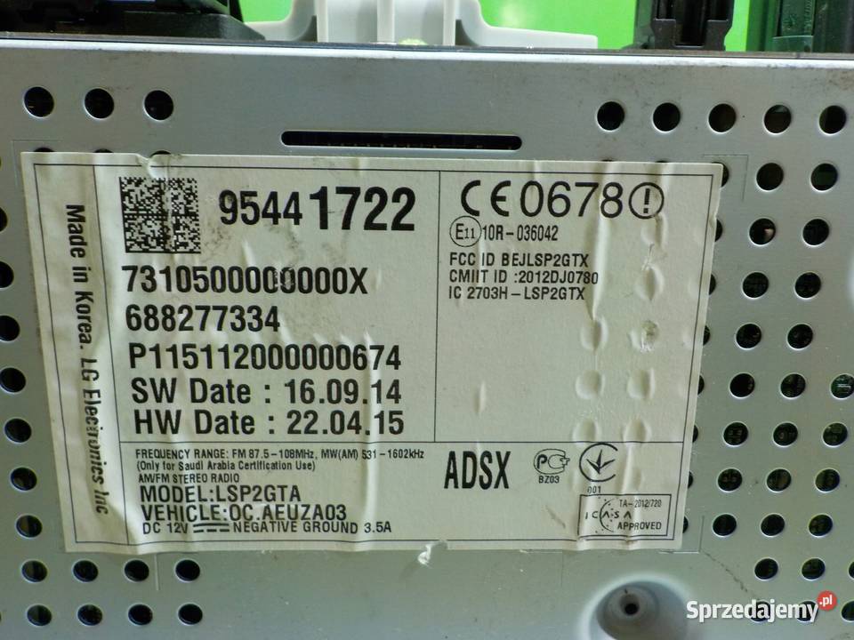 OPEL CORSA E 14 T 15r HB 5D wyswietlacz radia Car audio Suków sprzedam