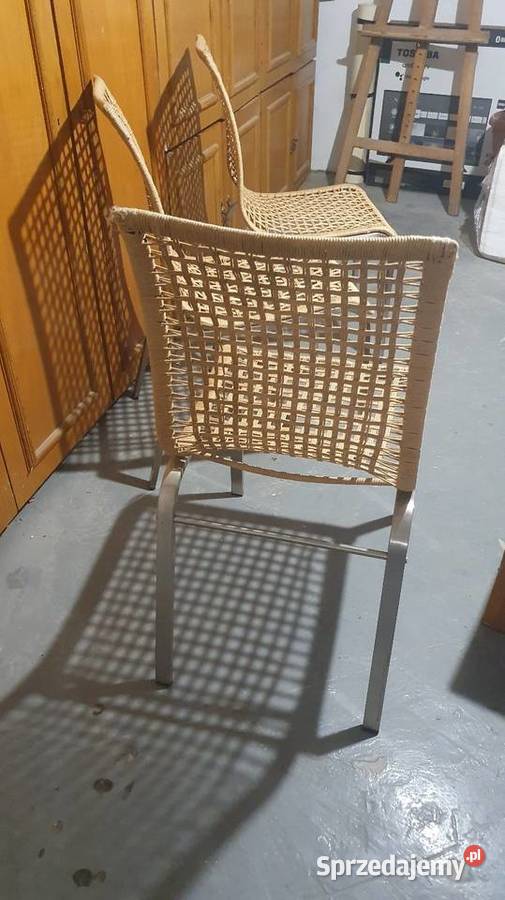 Nowoczesne krzesła rattanowe na metalowych Krzesła Warszawa