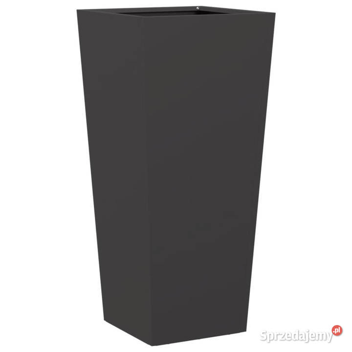 Donica ogrodowa czarna 35x35x75 stalowa WM851080