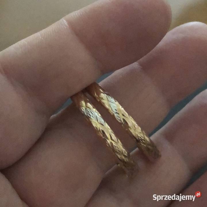 Złote kolczyki kółka koła złoto wielkopolskie Tarnowo Podgórne sprzedam