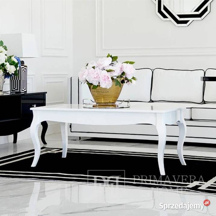 Stolik kawowy do salonu biały czarny wysoki mazowieckie